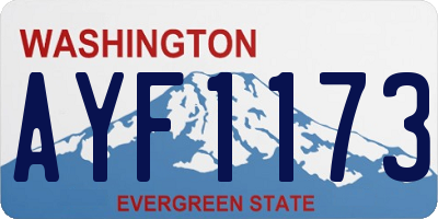 WA license plate AYF1173