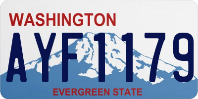 WA license plate AYF1179