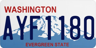WA license plate AYF1180