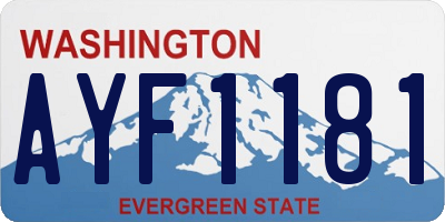 WA license plate AYF1181