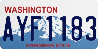 WA license plate AYF1183