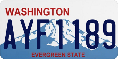 WA license plate AYF1189