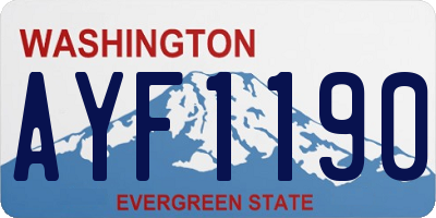WA license plate AYF1190