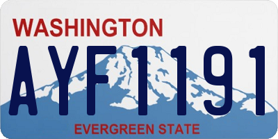 WA license plate AYF1191