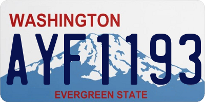 WA license plate AYF1193