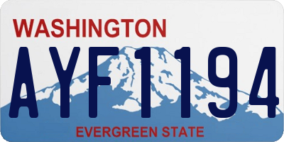 WA license plate AYF1194