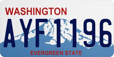 WA license plate AYF1196