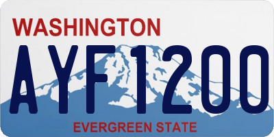 WA license plate AYF1200