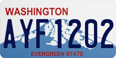 WA license plate AYF1202