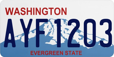 WA license plate AYF1203
