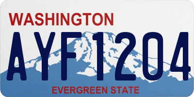 WA license plate AYF1204
