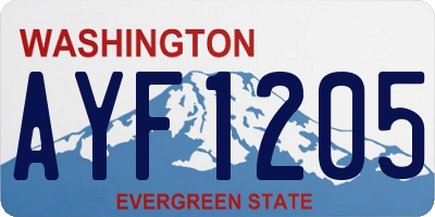 WA license plate AYF1205