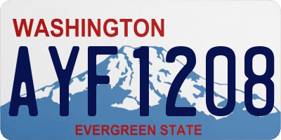 WA license plate AYF1208