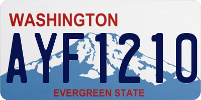 WA license plate AYF1210