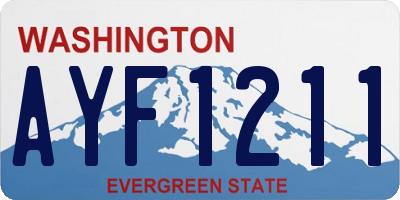 WA license plate AYF1211