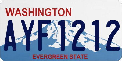 WA license plate AYF1212