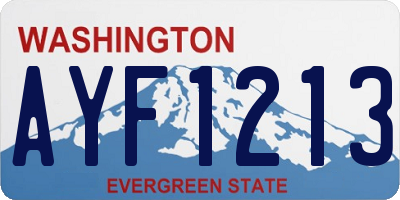 WA license plate AYF1213