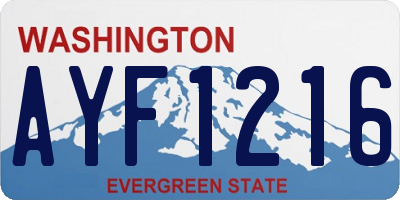 WA license plate AYF1216