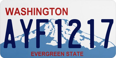 WA license plate AYF1217
