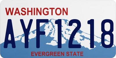 WA license plate AYF1218