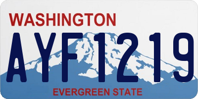 WA license plate AYF1219