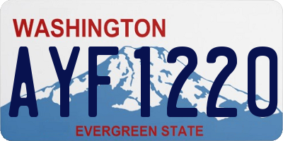 WA license plate AYF1220