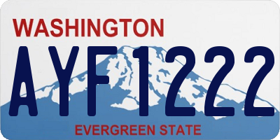 WA license plate AYF1222