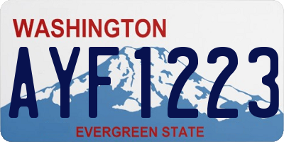 WA license plate AYF1223