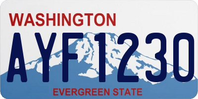 WA license plate AYF1230