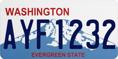 WA license plate AYF1232