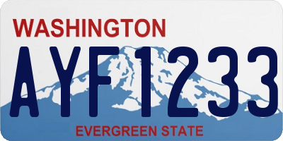 WA license plate AYF1233
