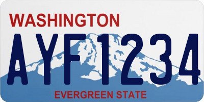 WA license plate AYF1234