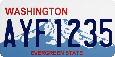 WA license plate AYF1235