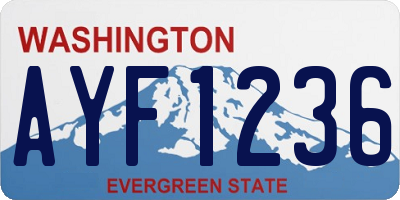 WA license plate AYF1236