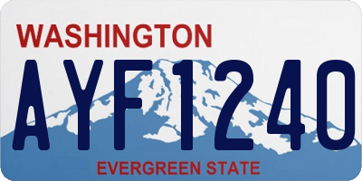 WA license plate AYF1240