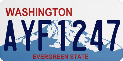 WA license plate AYF1247