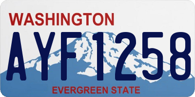 WA license plate AYF1258