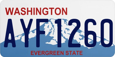 WA license plate AYF1260