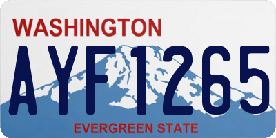 WA license plate AYF1265