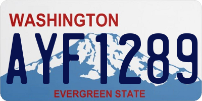 WA license plate AYF1289