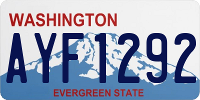 WA license plate AYF1292