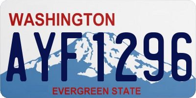 WA license plate AYF1296
