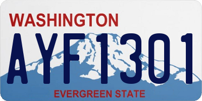 WA license plate AYF1301