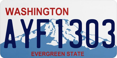 WA license plate AYF1303