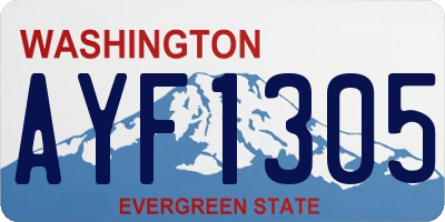 WA license plate AYF1305