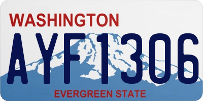 WA license plate AYF1306