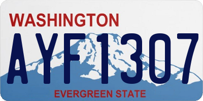 WA license plate AYF1307