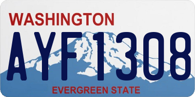 WA license plate AYF1308