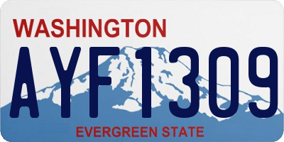 WA license plate AYF1309