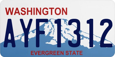 WA license plate AYF1312